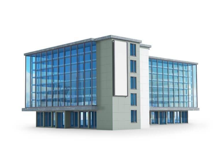 Modern building with tinted glass