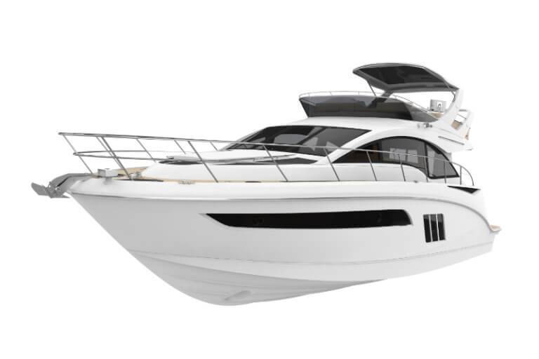 Luxury yacht with tinted cabin glass